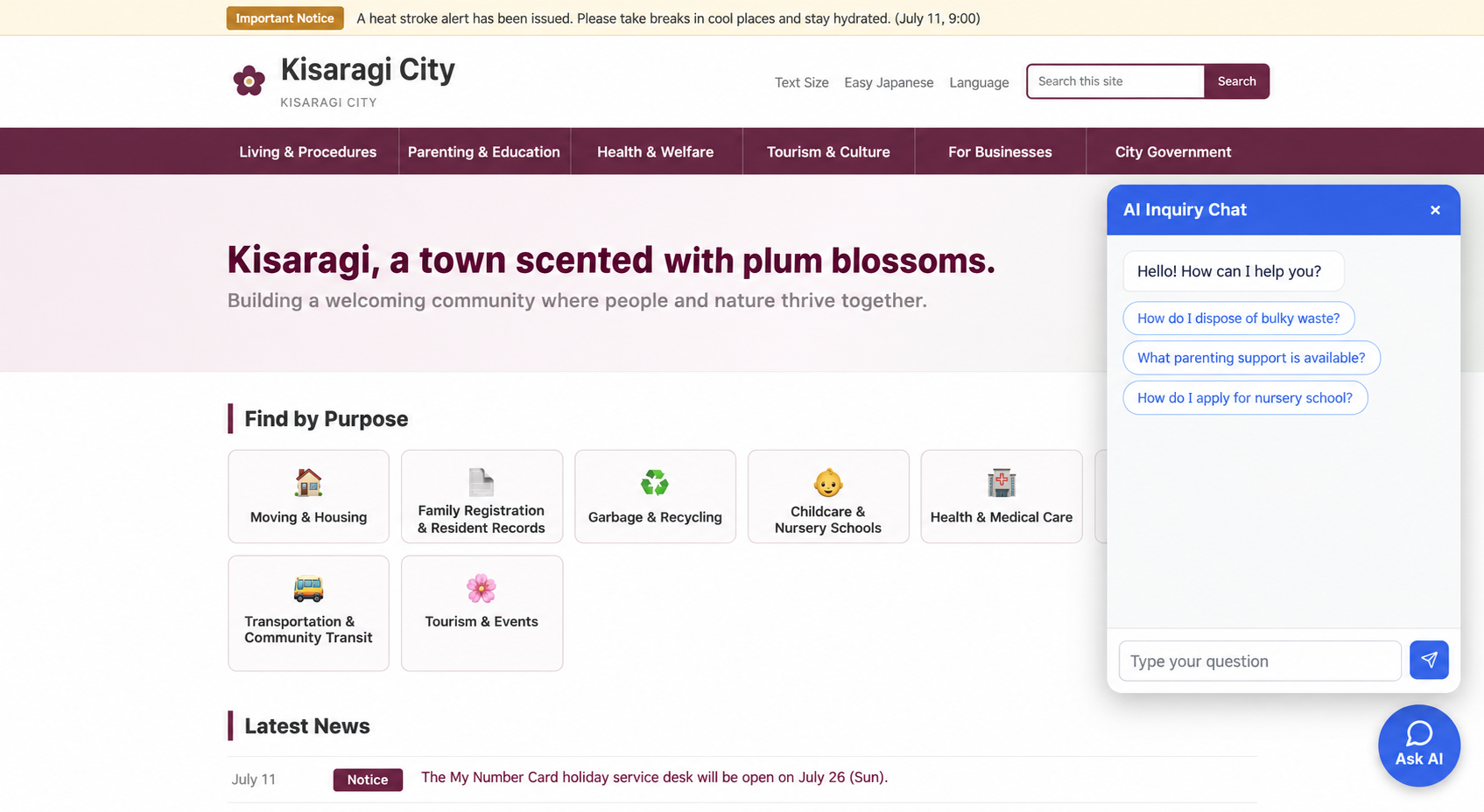 Portal Chat embedded in a website